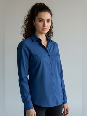 Lacoste - Long Sleeve Tailored Silk Blend Essential Button-Down Shirt Minimalist